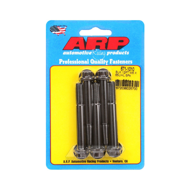 Set de șuruburi și piulițe universale ARP M8 x 1,25 – Oxid negru, 12 capete, x5 - ARP-671-1010 - 671-1010 - 3666618196541